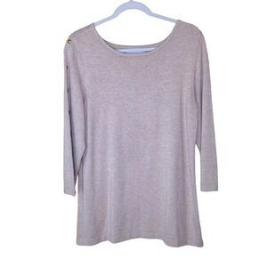 Carolyn Taylor Lightweight Sweater Decorate Brads on Sleeves XL